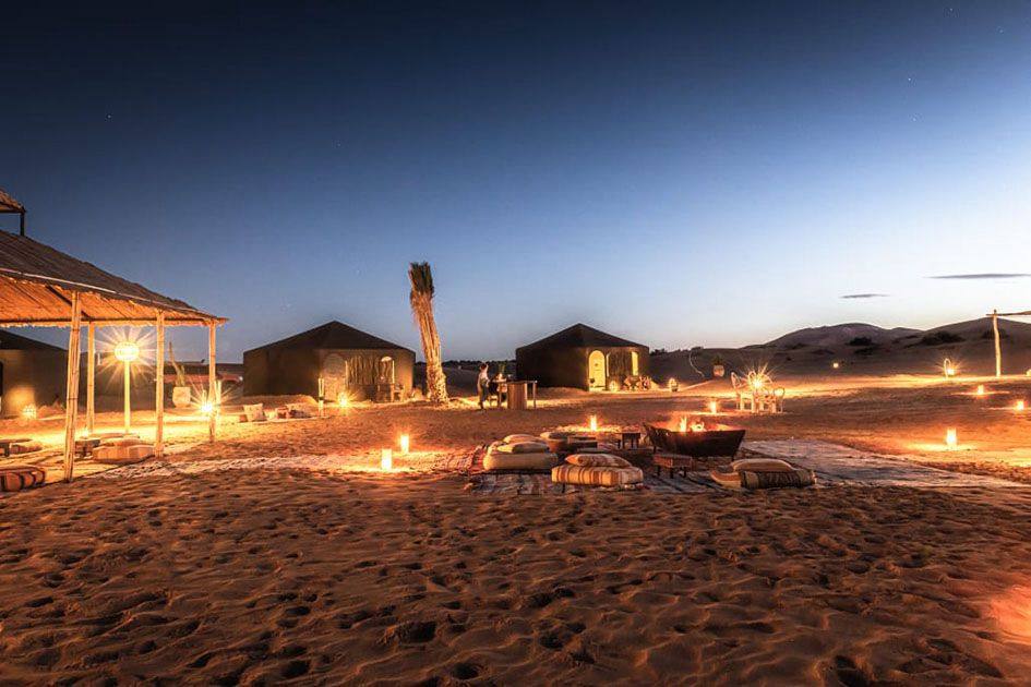 Desert camp at night, Sahara